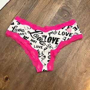 NWT Victoria’s Secret LOVE PINK Lace Trim XLR Cheekiest hipster Panties Large L